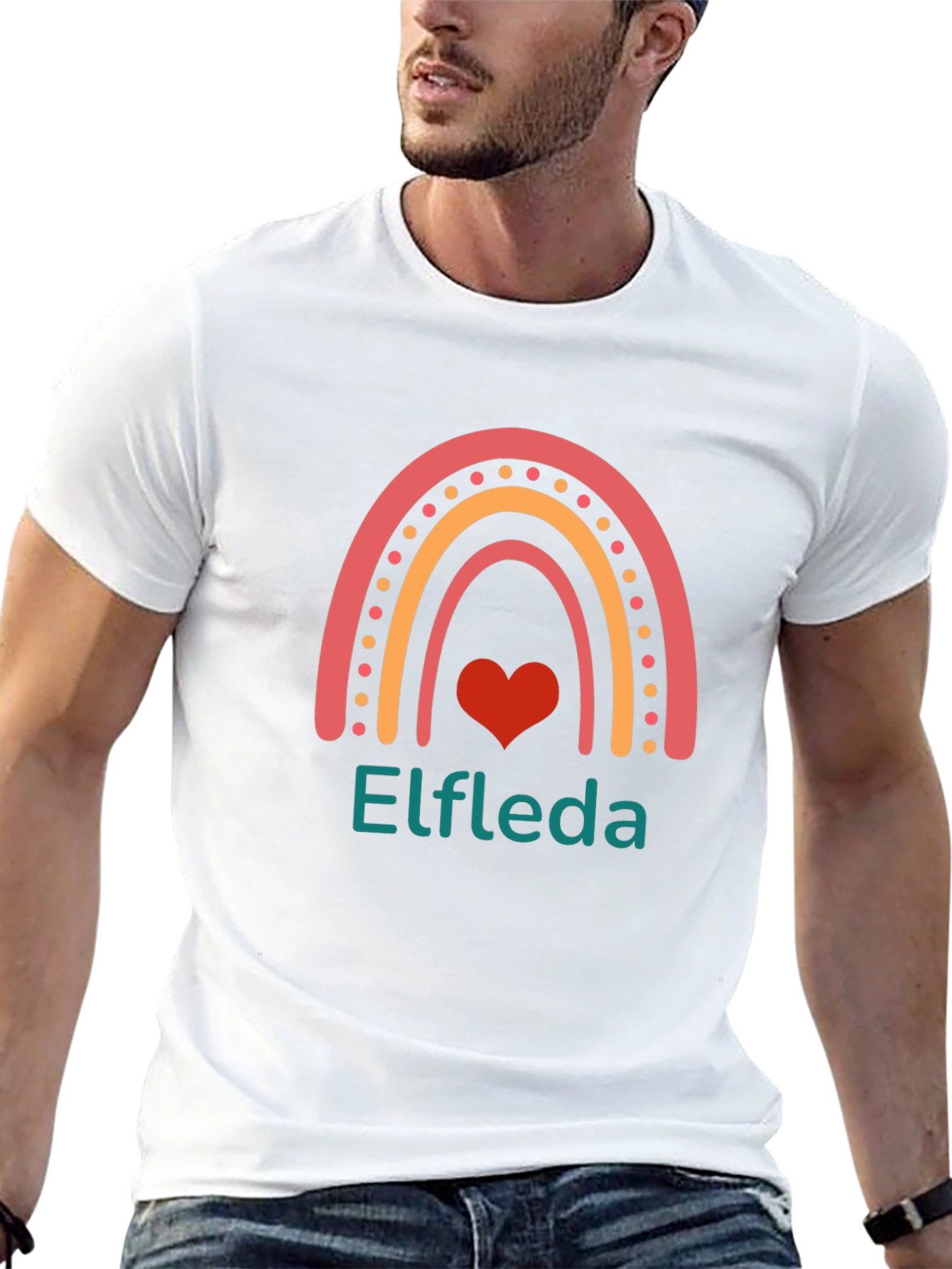 Elfreda Rainbow Heart Graphic Tee - Black