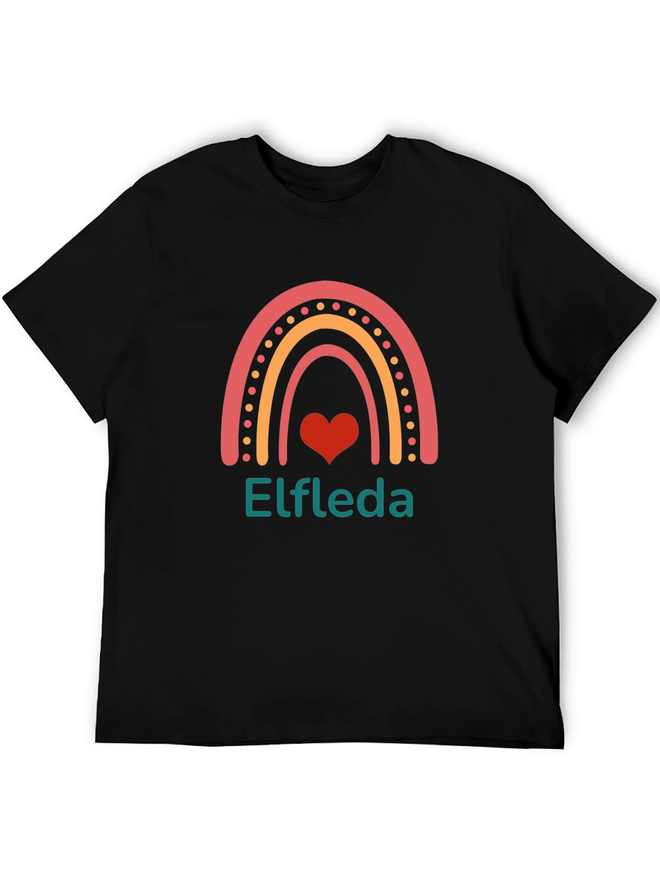 Elfreda Rainbow Heart Graphic Tee - Black