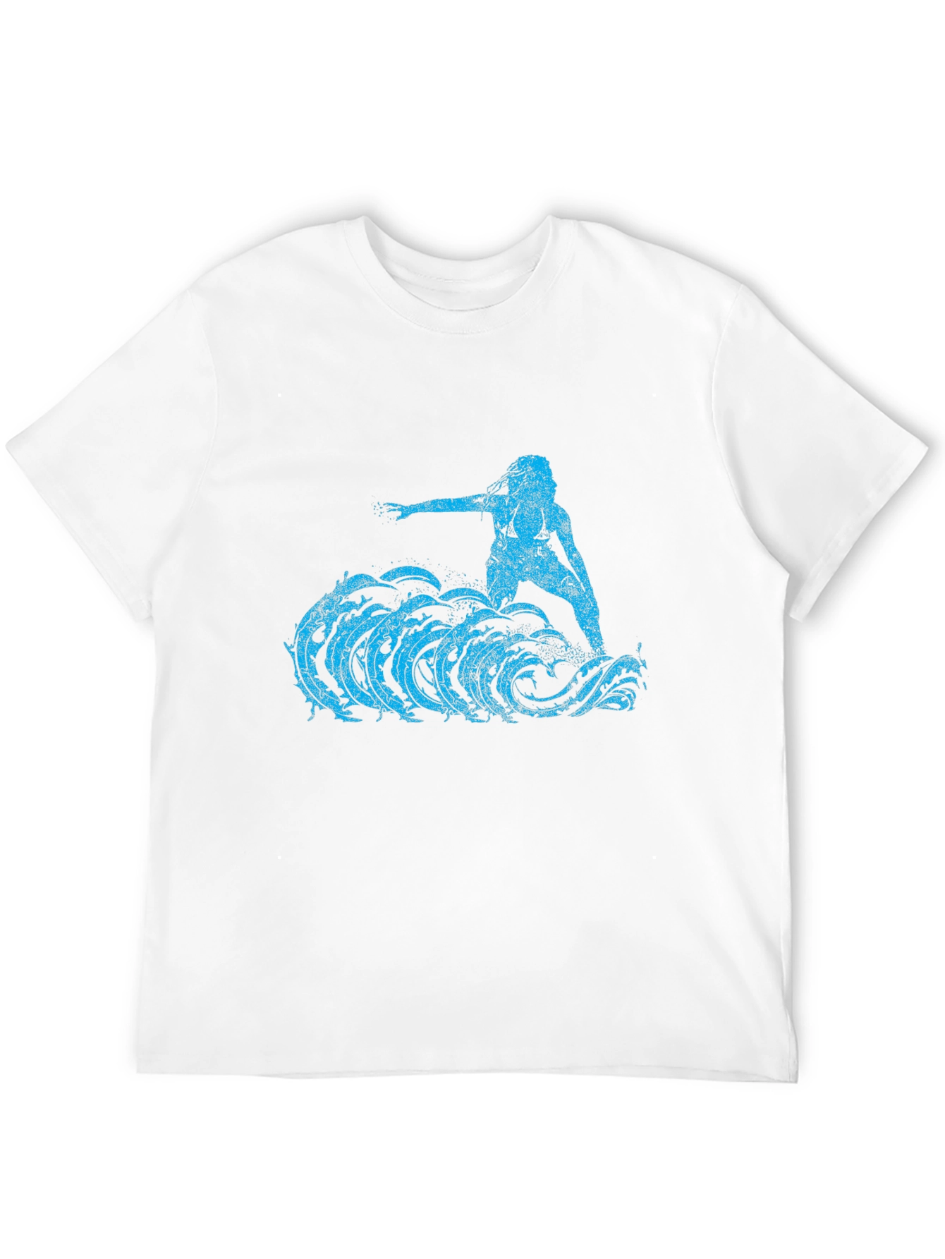 Surfer Girl Tee - Black Cotton Graphic T-Shirt