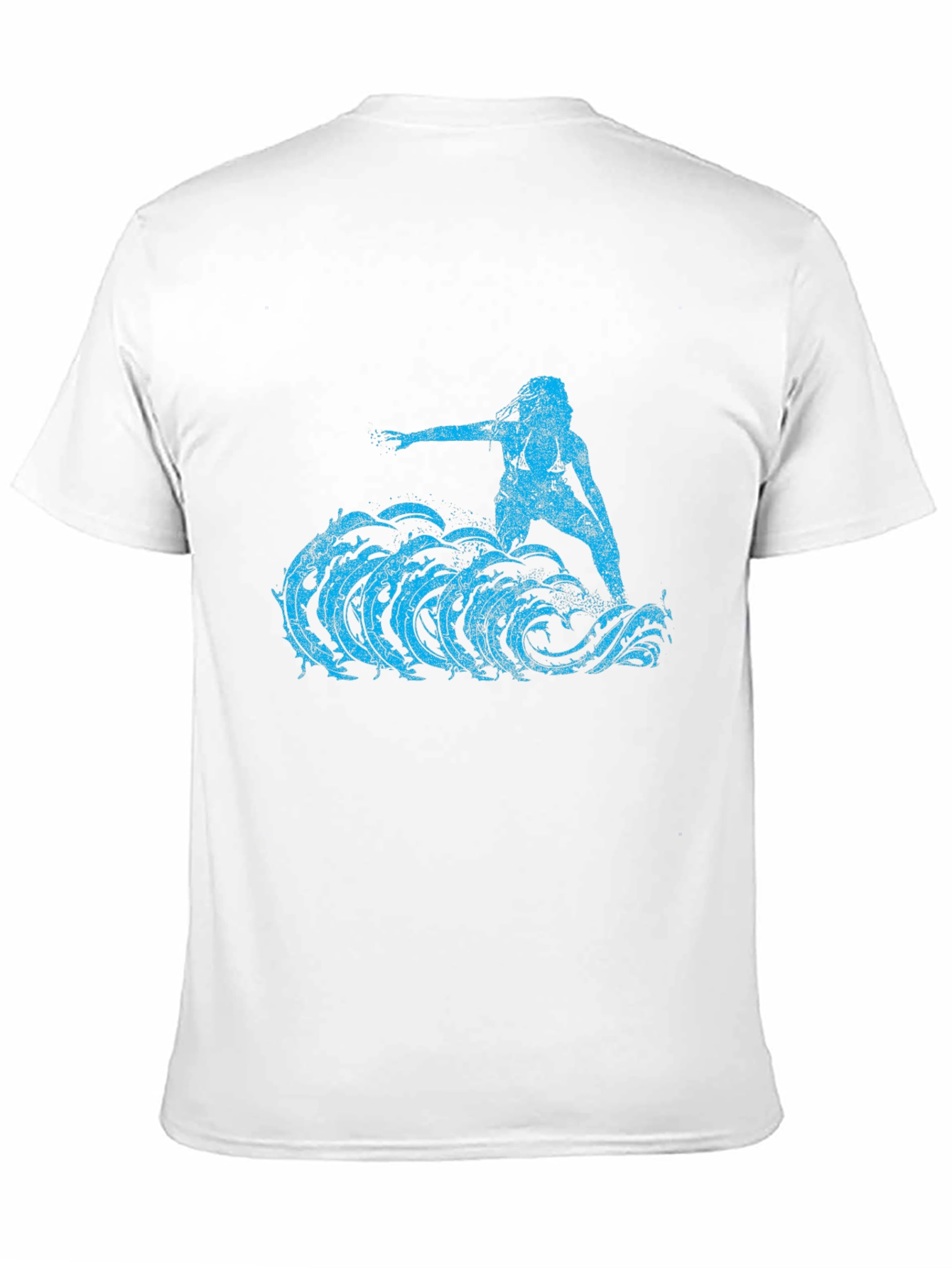 Surfer Girl Tee - Black Cotton Graphic T-Shirt
