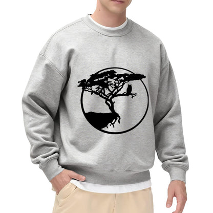 Nature-Inspired Owl & Tree Graphic Sweatshirt (Unisex)
