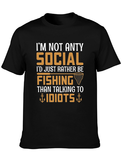Im Not Anty Social Funny Fishing T-Shirt