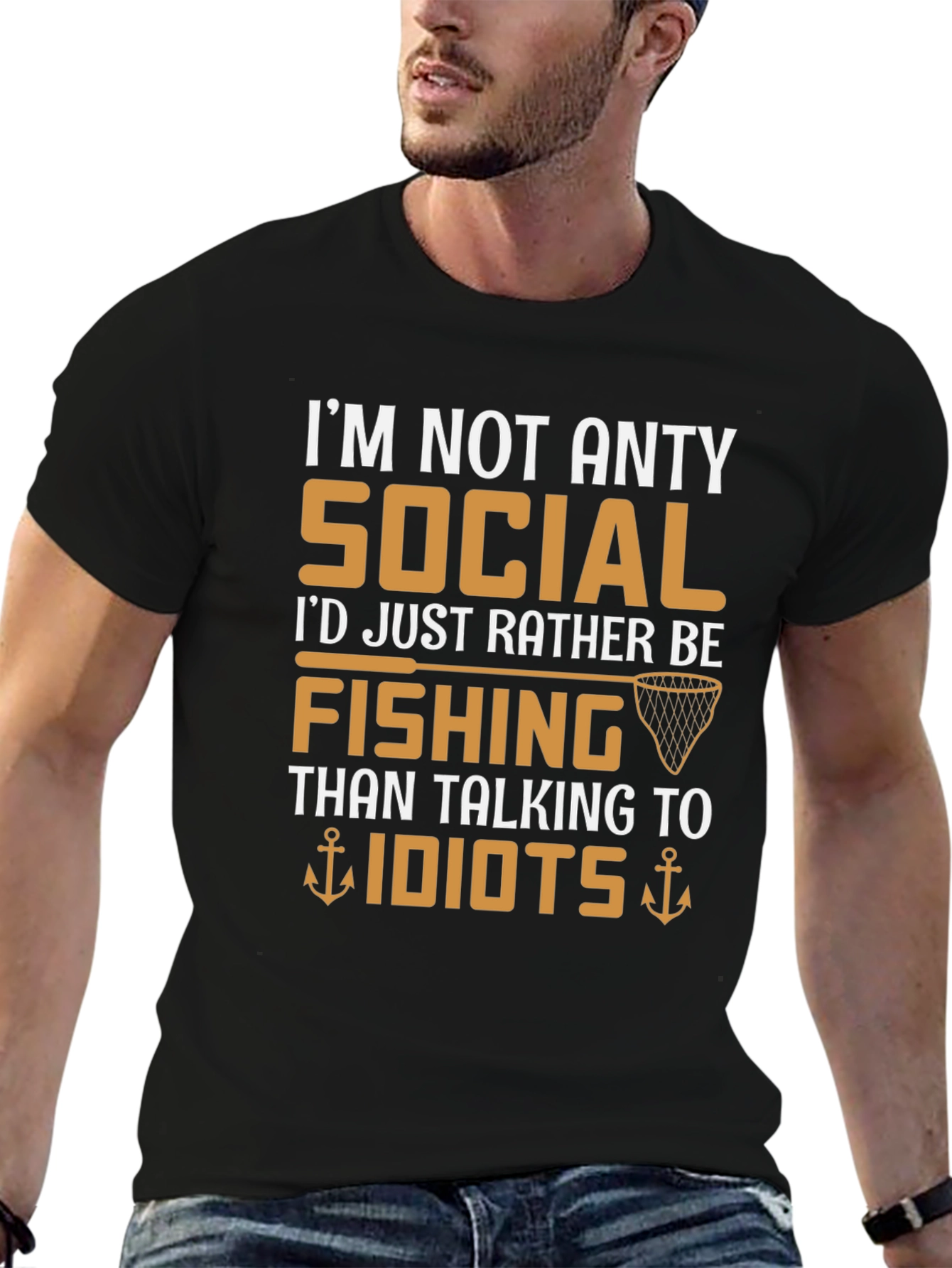 Im Not Anty Social Funny Fishing T-Shirt
