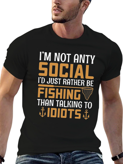 Im Not Anty Social Funny Fishing T-Shirt