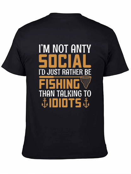 Im Not Anty Social Funny Fishing T-Shirt