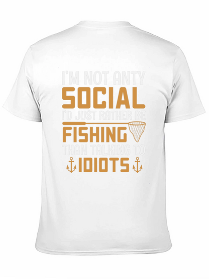 Im Not Anty Social Funny Fishing T-Shirt