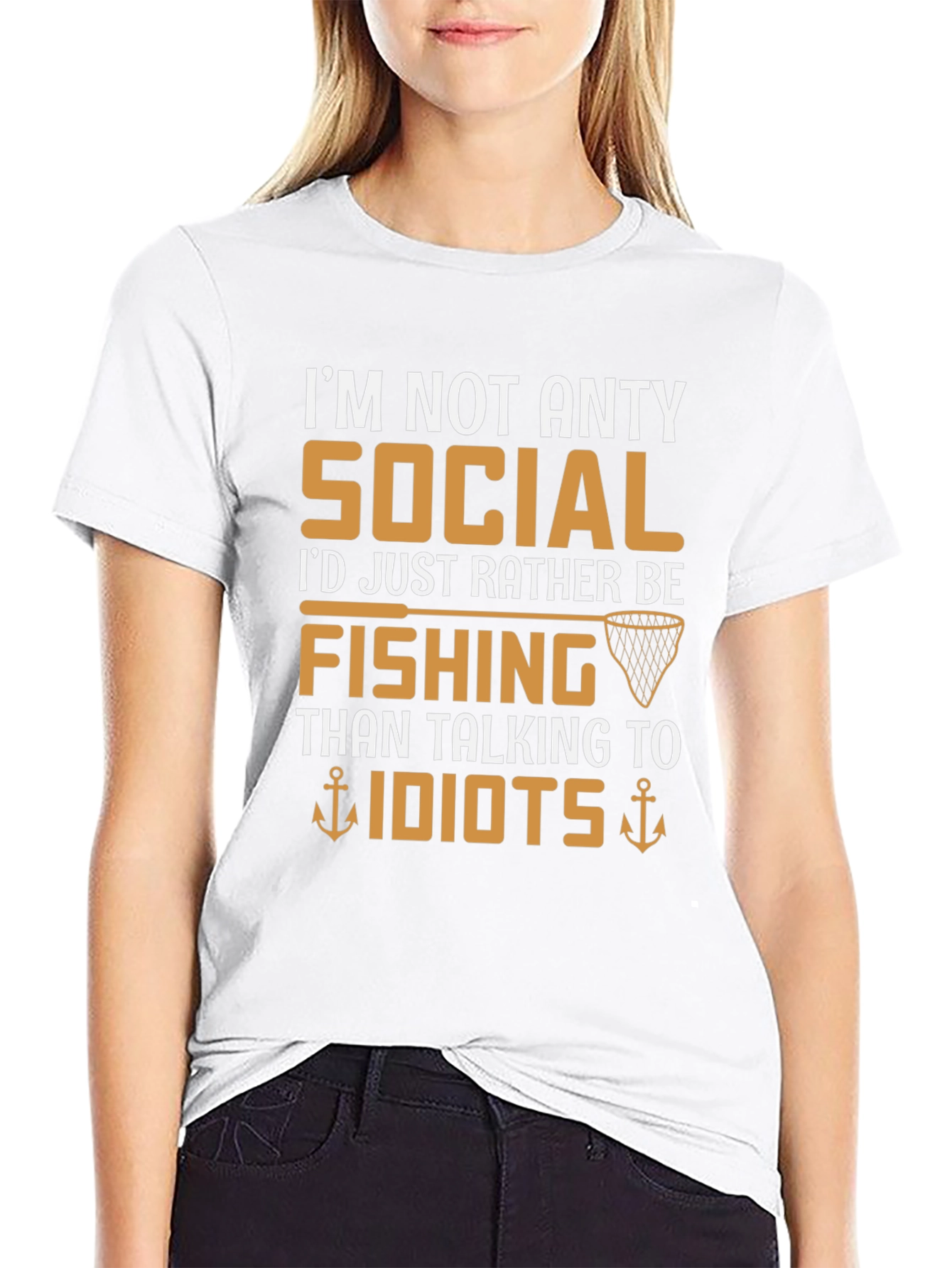 Im Not Anty Social Funny Fishing T-Shirt