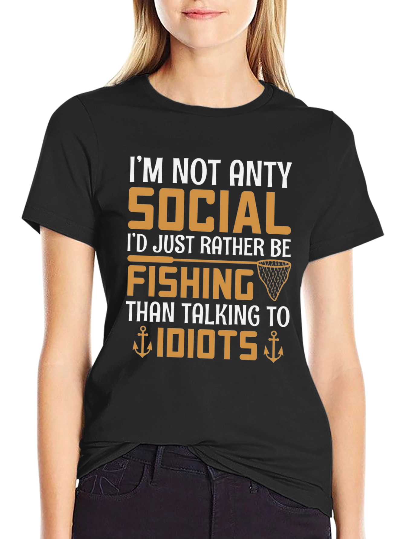 Im Not Anty Social Funny Fishing T-Shirt