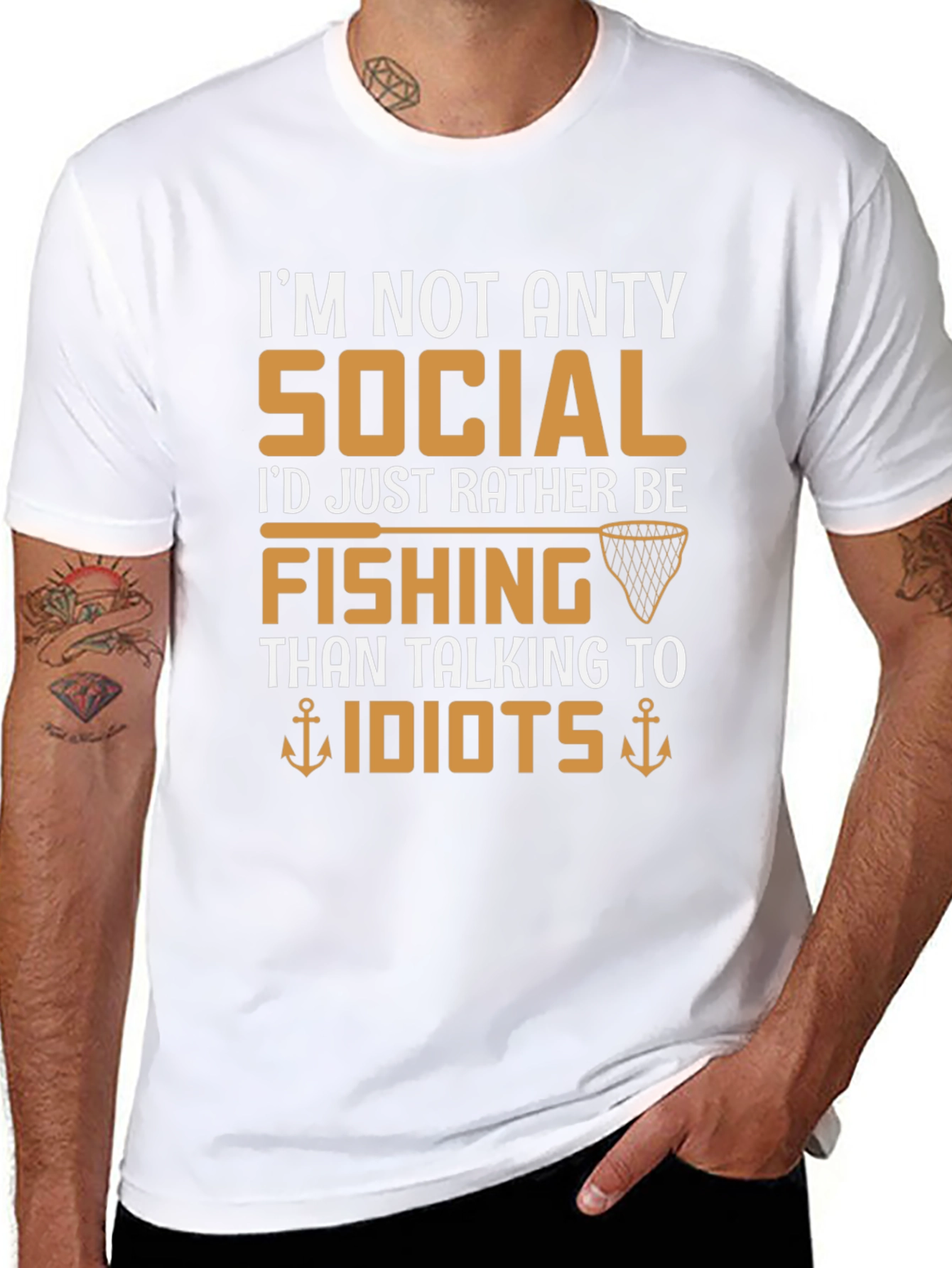 Im Not Anty Social Funny Fishing T-Shirt