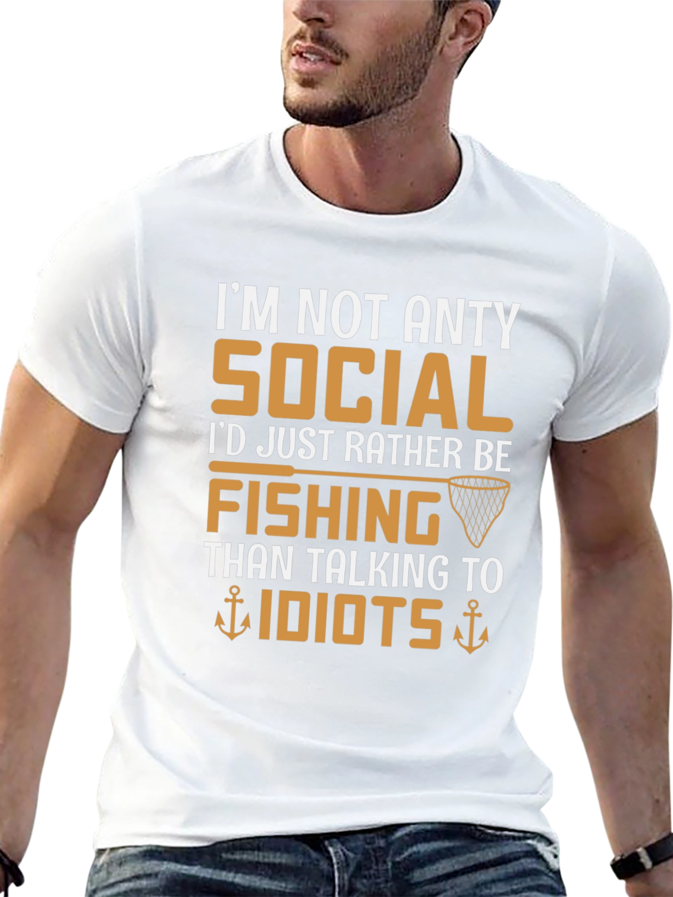 Im Not Anty Social Funny Fishing T-Shirt
