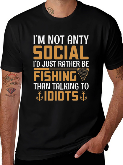 Im Not Anty Social Funny Fishing T-Shirt