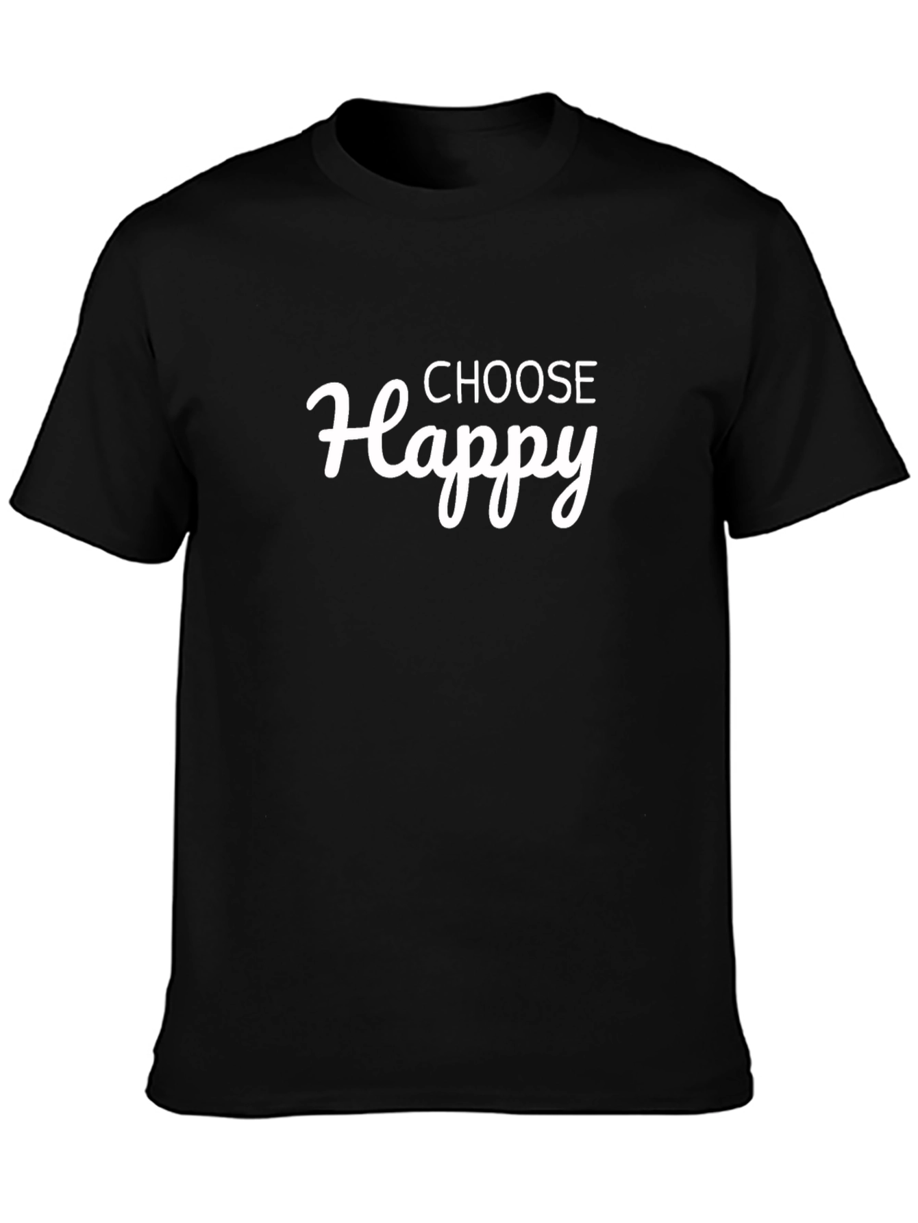 Choose Happy Black T-Shirt - Motivational Graphic Tee