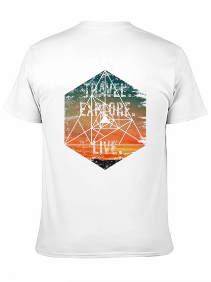 Travel Explore Live Mens Graphic T-Shirt