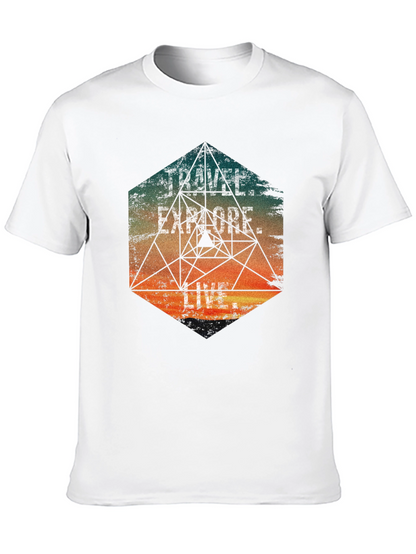 Travel Explore Live Mens Graphic T-Shirt