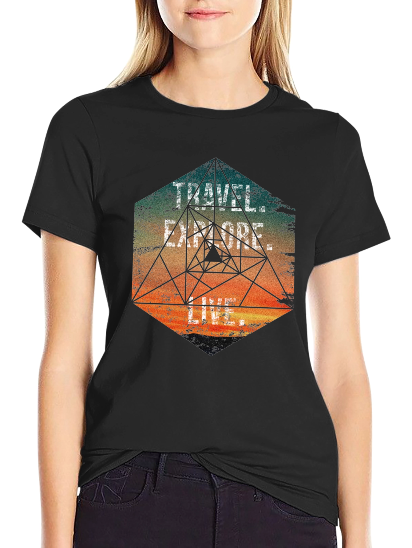 Travel Explore Live Mens Graphic T-Shirt