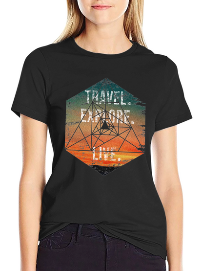 Travel Explore Live Mens Graphic T-Shirt