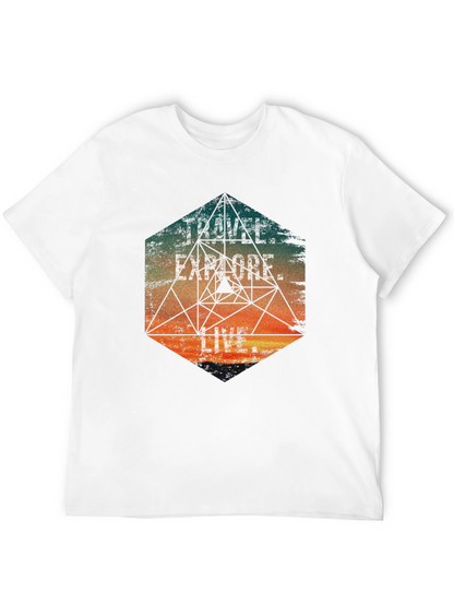 Travel Explore Live Mens Graphic T-Shirt