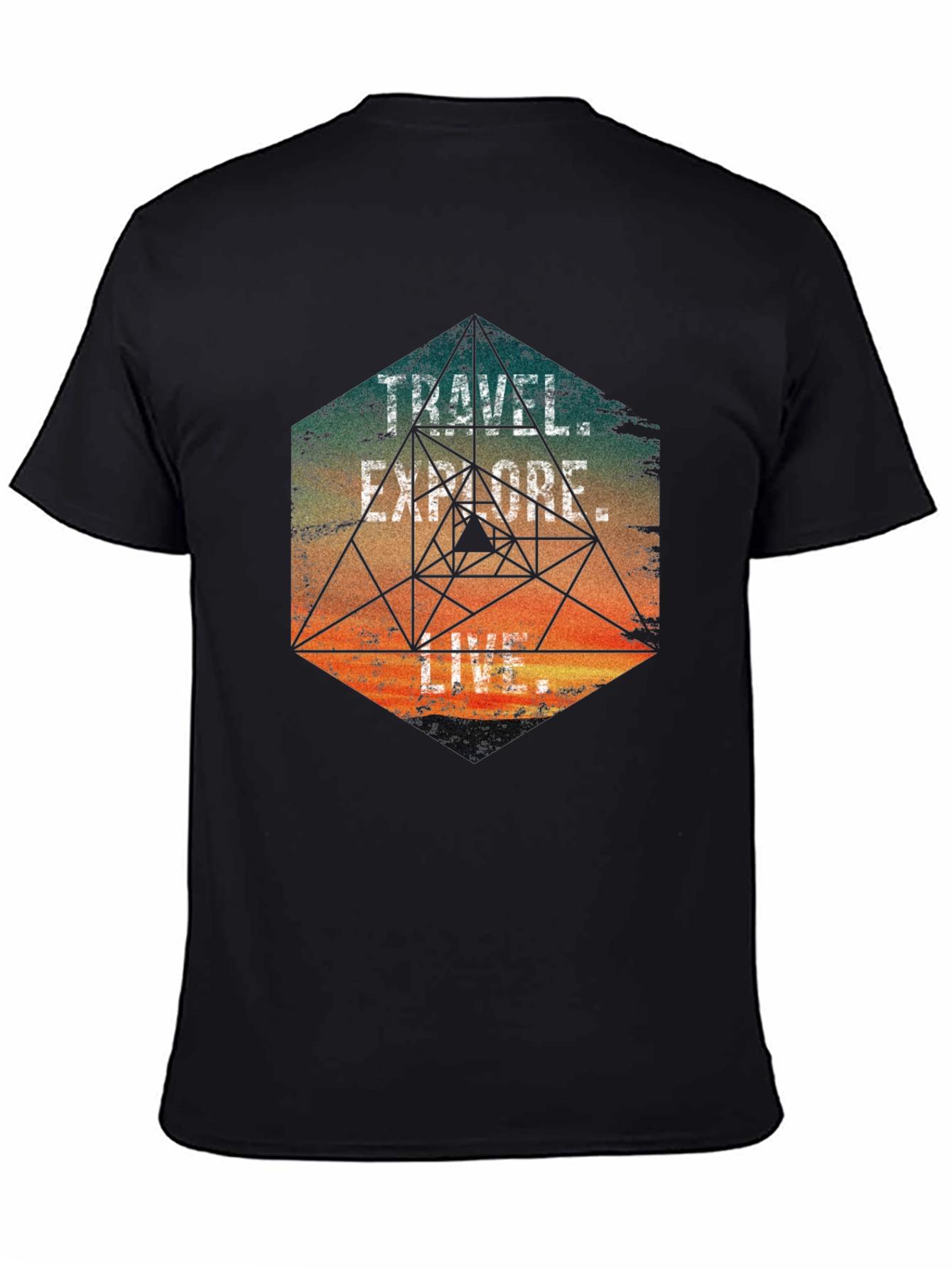 Travel Explore Live Mens Graphic T-Shirt