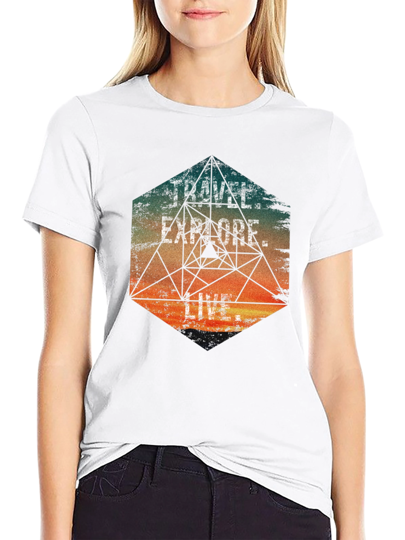 Travel Explore Live Mens Graphic T-Shirt