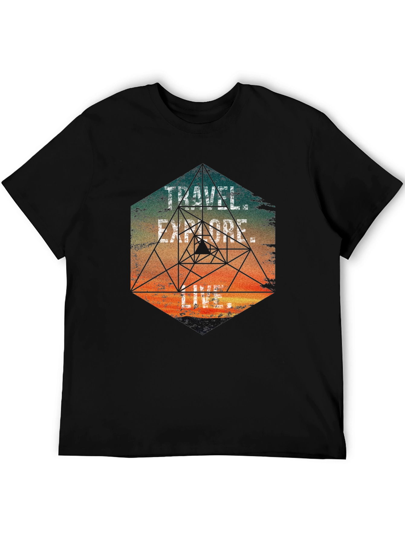 Travel Explore Live Mens Graphic T-Shirt