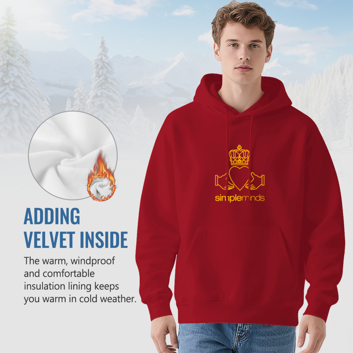 Simple Minds Claddagh Logo Red Hoodie