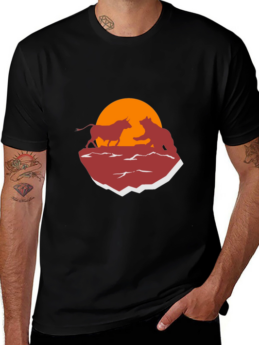 Bull vs Bear Graphic Tee - Stock Market T-Shirt