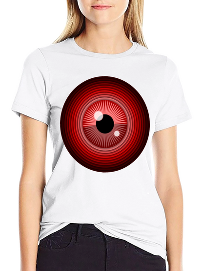 Red Eye Graphic Print Black T-Shirt