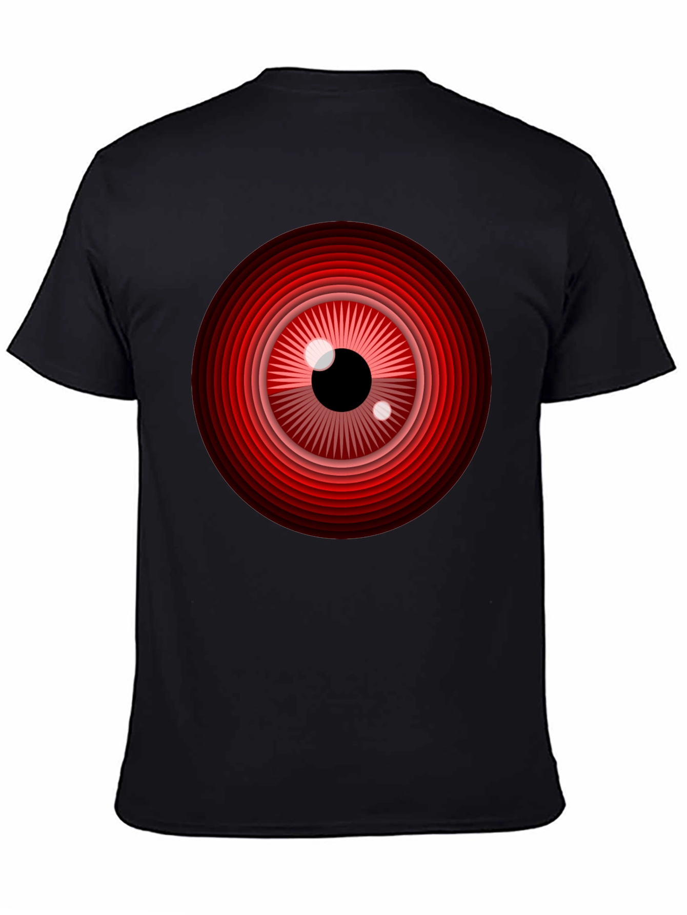 Red Eye Graphic Print Black T-Shirt