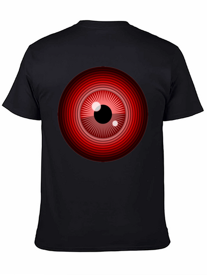 Red Eye Graphic Print Black T-Shirt