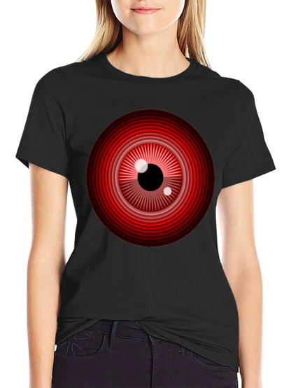 Red Eye Graphic Print Black T-Shirt