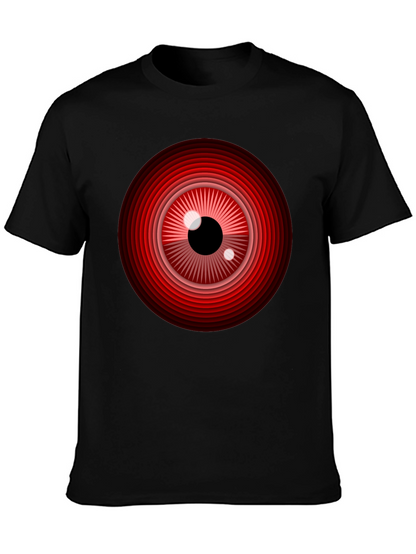 Red Eye Graphic Print Black T-Shirt