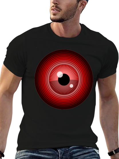 Red Eye Graphic Print Black T-Shirt