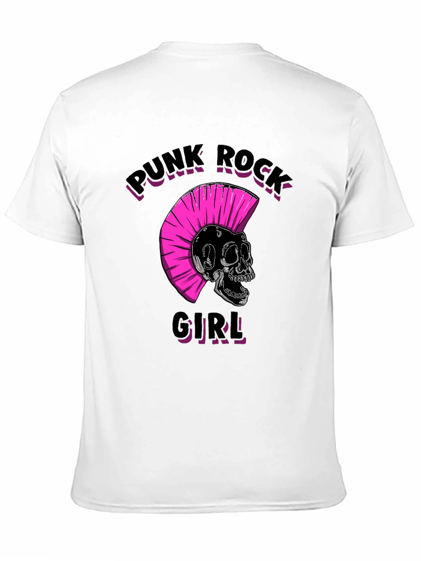 Punk Rock Girl Graphic Tee - Black Unisex T-Shirt