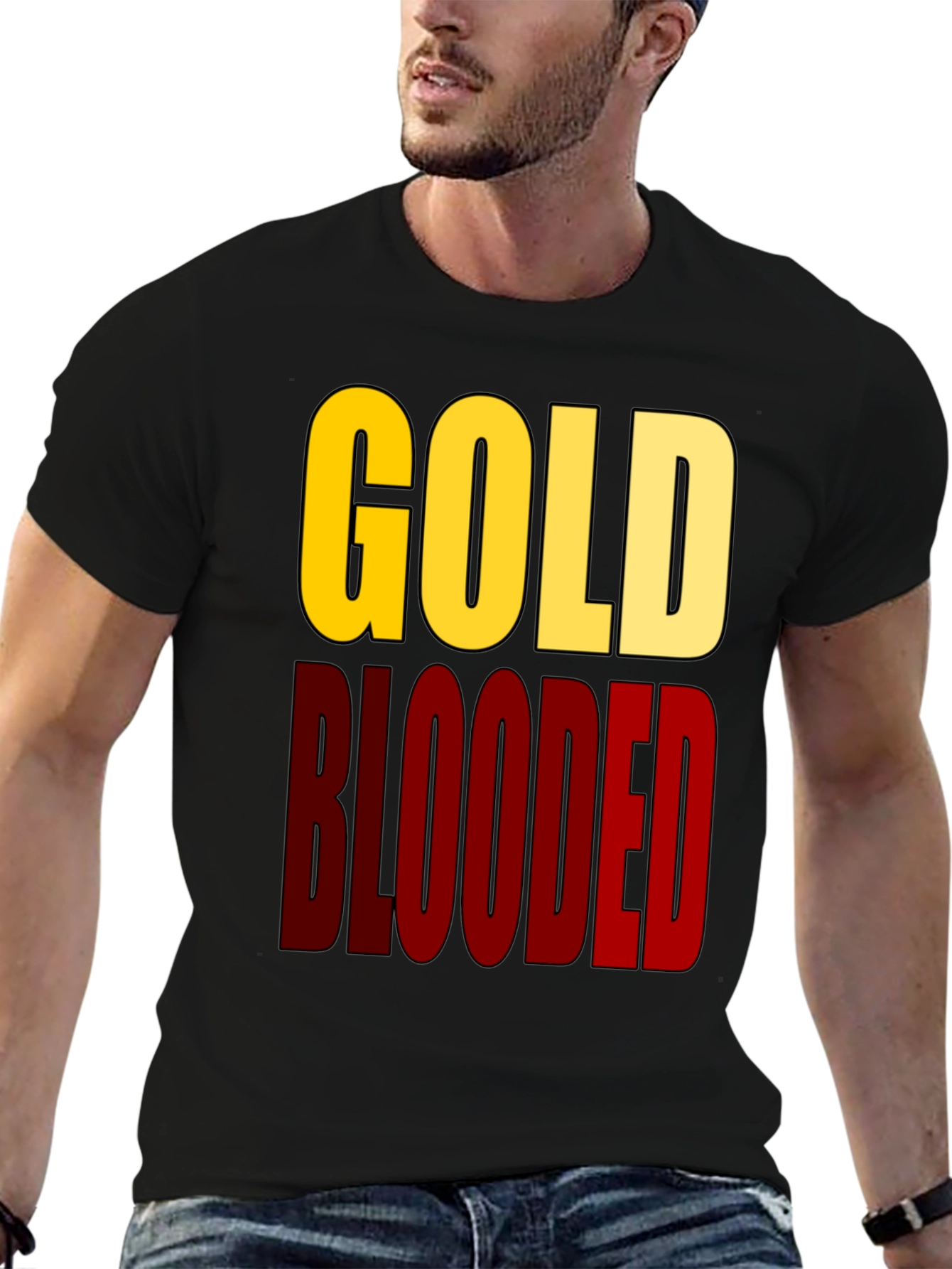 Gold Blooded Graphic Tee - Black Cotton T-Shirt