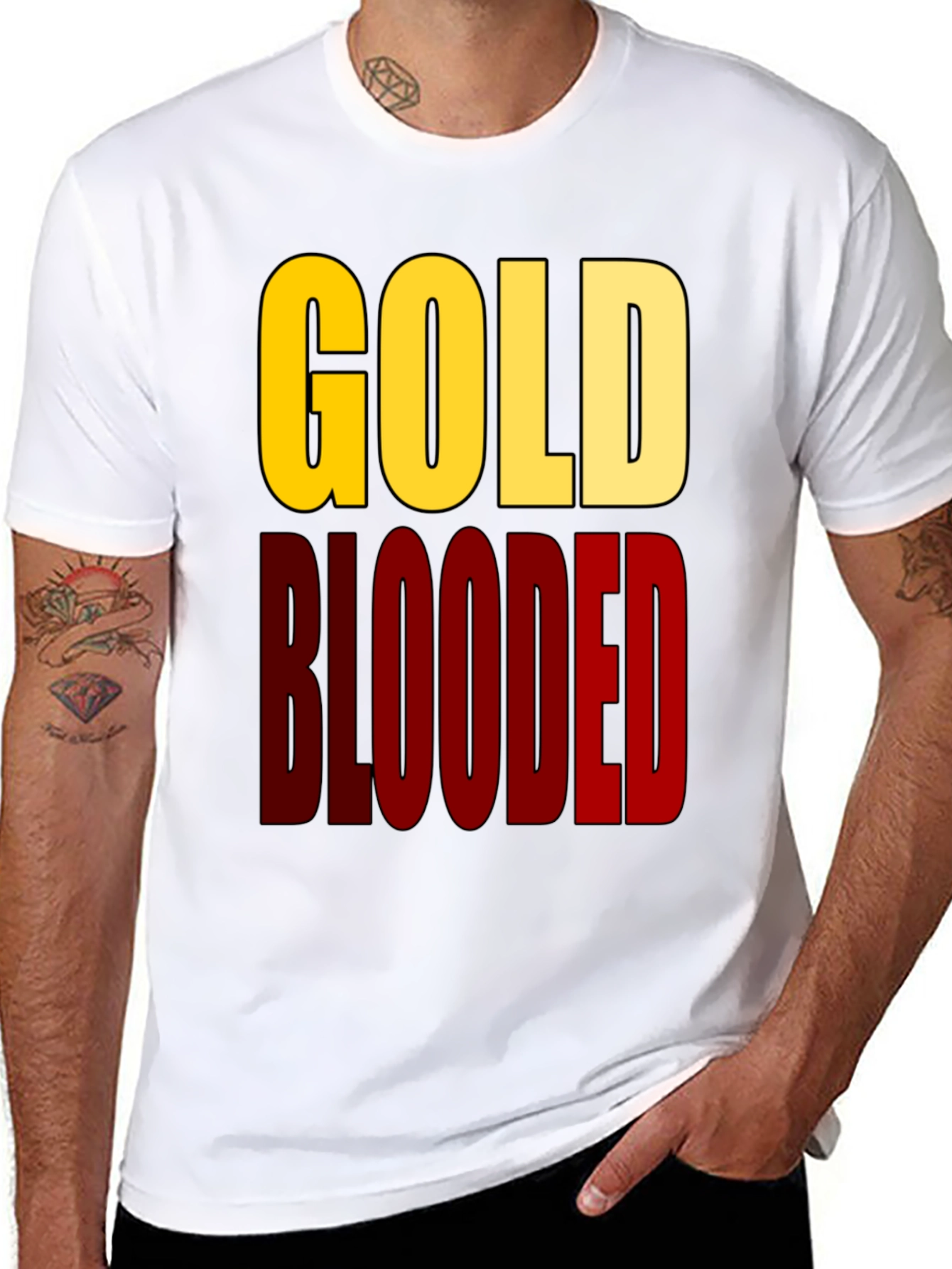 Gold Blooded Graphic Tee - Black Cotton T-Shirt