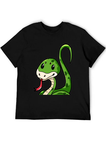 Cute Cartoon Snake Graphic T-Shirt