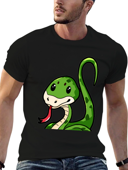 Cute Cartoon Snake Graphic T-Shirt