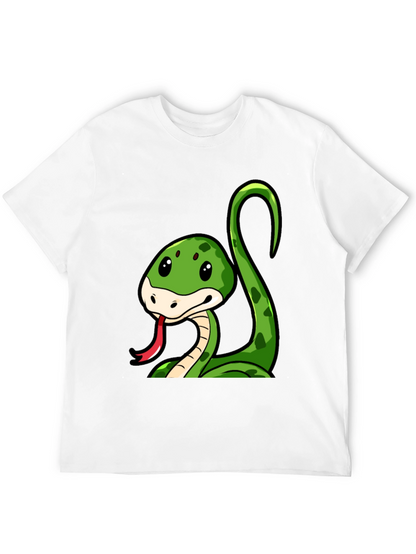 Cute Cartoon Snake Graphic T-Shirt