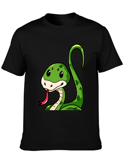 Cute Cartoon Snake Graphic T-Shirt