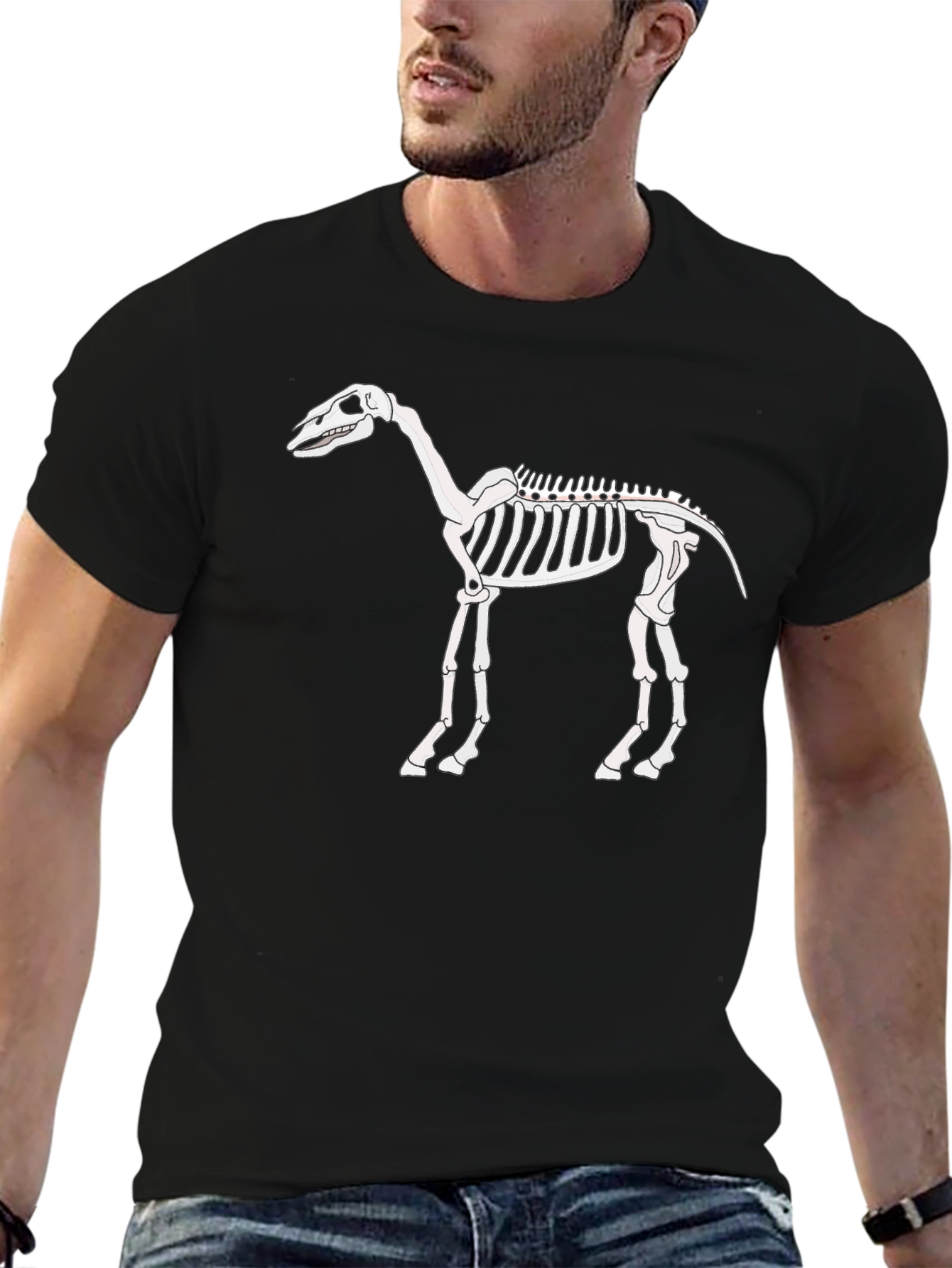 Skeleton Horse Graphic Tee - Black