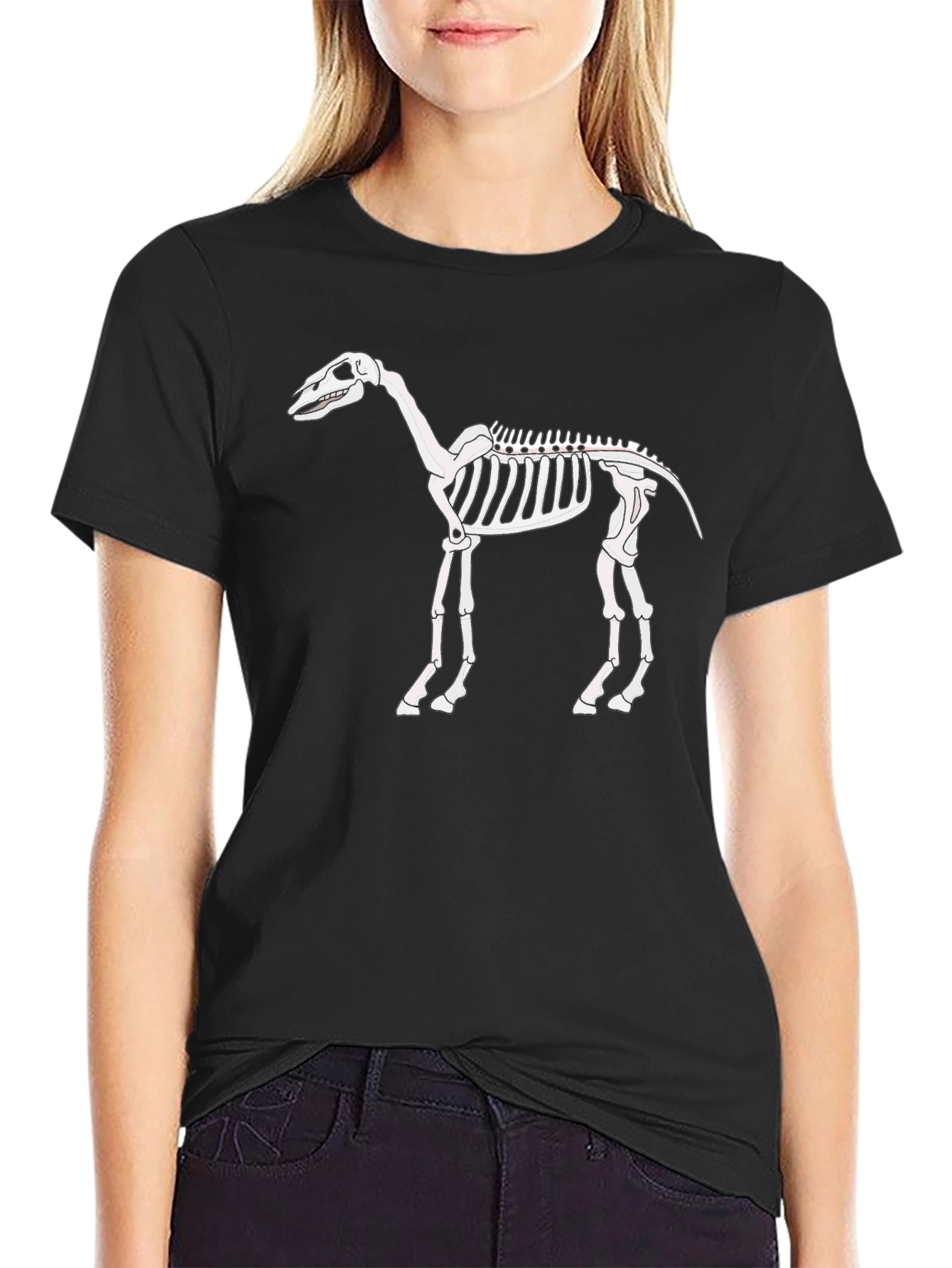 Skeleton Horse Graphic Tee - Black