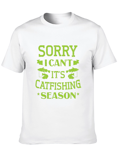 Sorry I Cant Catfishing Season Black T-Shirt