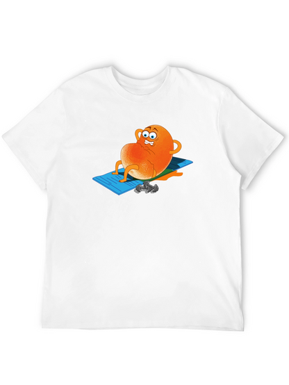 Funny Orange Cartoon Gym T-Shirt