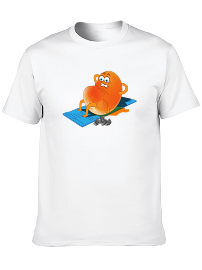 Funny Orange Cartoon Gym T-Shirt