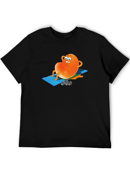 Funny Orange Cartoon Gym T-Shirt