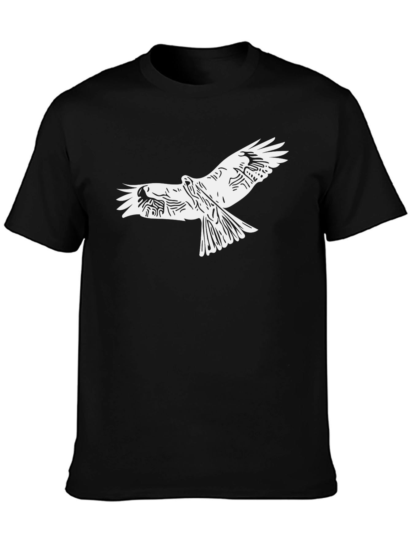 Mens Black Eagle Graphic Tee - Stylish Bird Design