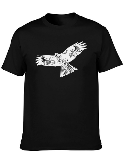 Mens Black Eagle Graphic Tee - Stylish Bird Design