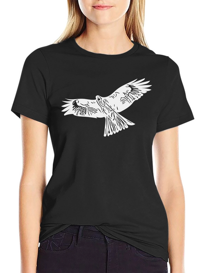 Mens Black Eagle Graphic Tee - Stylish Bird Design
