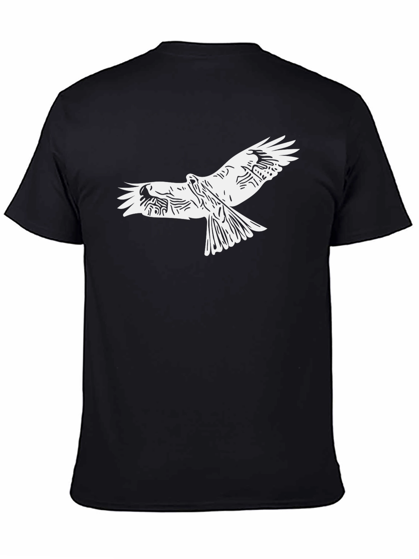 Mens Black Eagle Graphic Tee - Stylish Bird Design