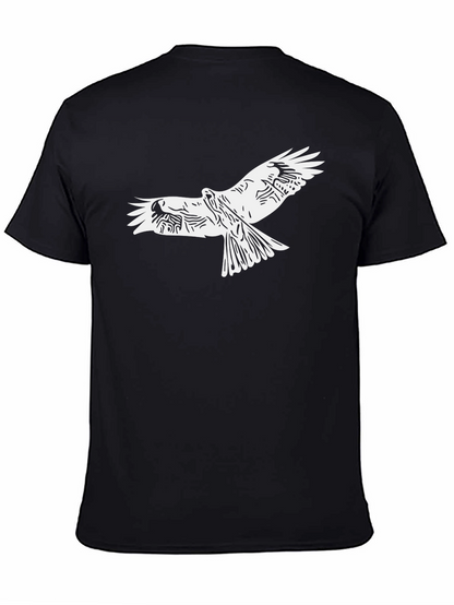Mens Black Eagle Graphic Tee - Stylish Bird Design
